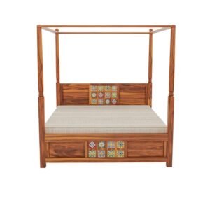Afreen Sheesham Tile Bed Honey