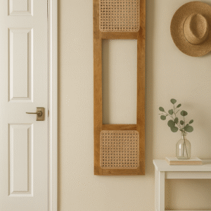WOODKALAKAR Handcrafted Cane Woven Mirror Frame