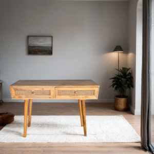 WOODKALAKAR Handcrafted Wooden Console Table with 2 Drawers