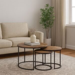 Rustic Industrial Nesting Table Trio