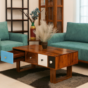 ColorBlock Table with Multi-Drawer Storage